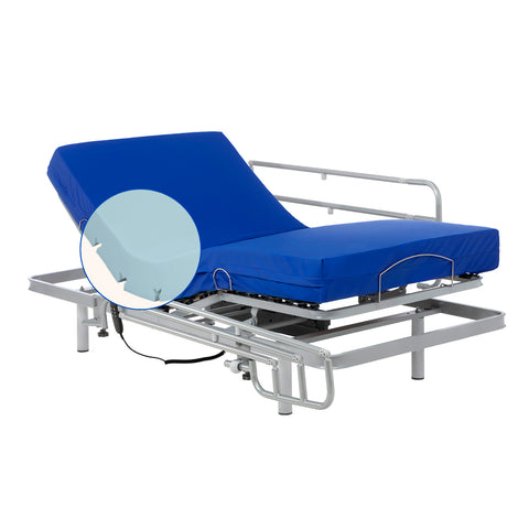 Lit électrique avec matelas sanitaire HR et barrières latérales