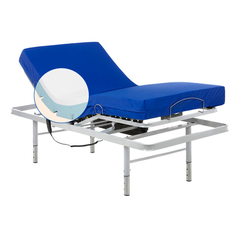 Pack letto ospedaliero regolabile in altezza con materasso viscoelastico Professional V3 - 105x190 cm