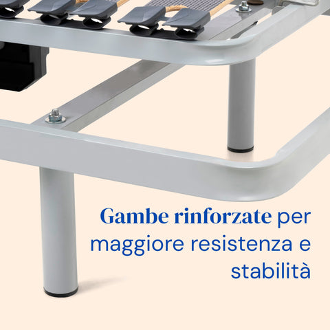 Letto ortopedico elettrico compatto  | Telecomando Wireless | Sponde letto - 90x200 cm