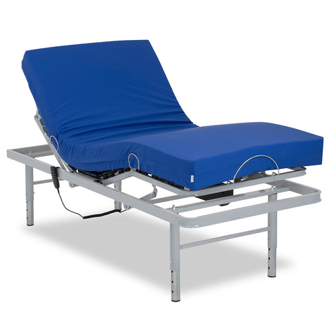 Lit médicalisé électrique avec matelas et pieds réglables en hauteur