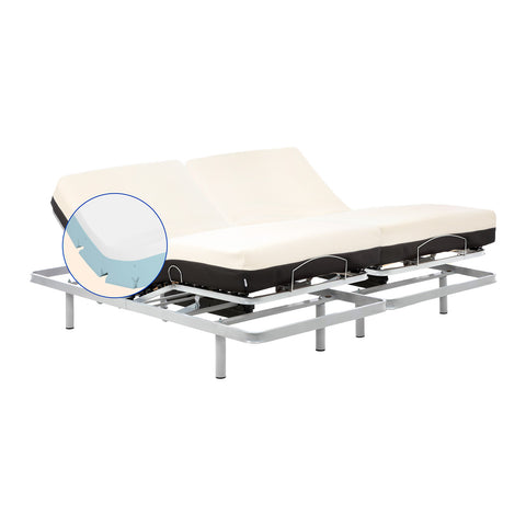 Geriafy - Letto matrimoniale elettrico a due letti | Materassi Ortopedici Memory foam Cotone (180x190 cm, Telecomando)