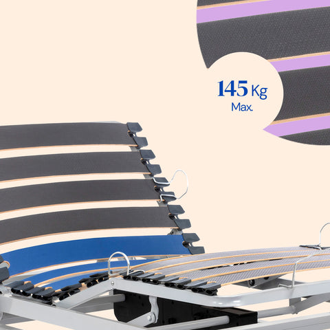 Lit articulé hospitalier avec chariot élévateur et barrières - 105x200 cm