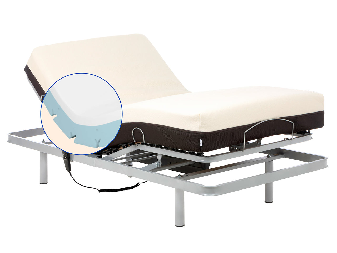 The Living Store Lit pour personne âgée sans matelas 140x190 cm bois