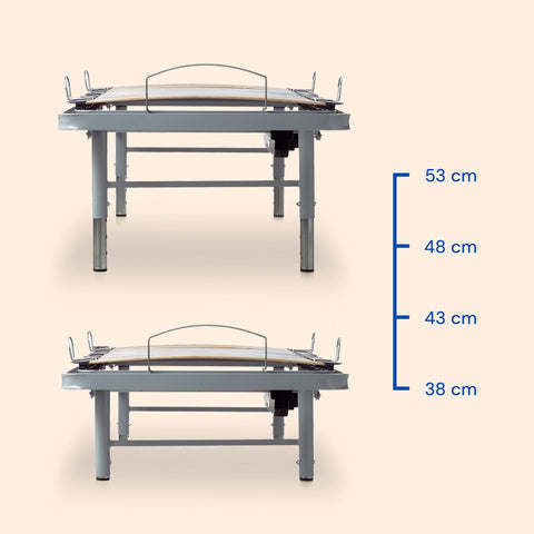 Pack Lit articulé réglable en hauteur avec Matelas Sanitaire Professional HR (105x200 cm, Barrière de lit)