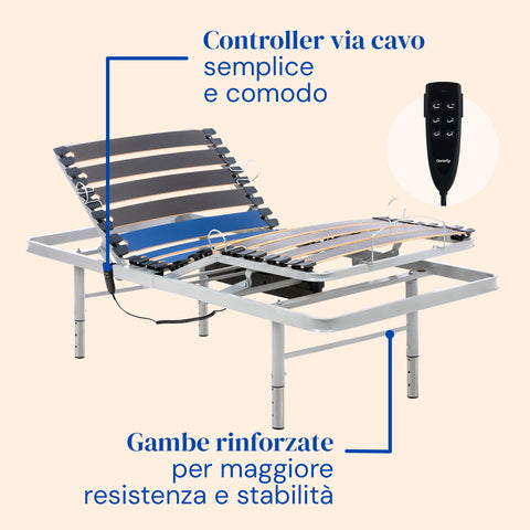 Letto ospedaliero con gambe regolabili e materasso sanitario - 90x200 cm