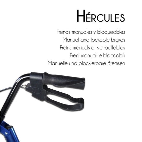 Déambulateur pliable Rollator avec 4 grandes roues couleur bleue