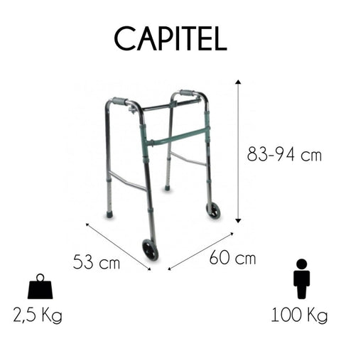 Déambulateur pliant à deux roues