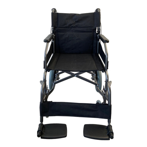 Fauteuil roulant de transit pliable avec petites roues et dossier rabattable