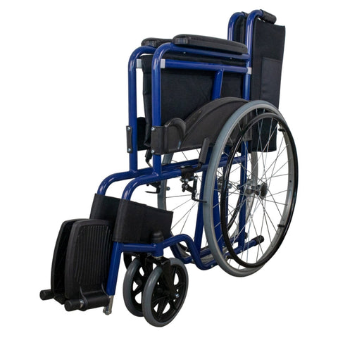 Fauteuil roulant pliant autopropulsé bleu