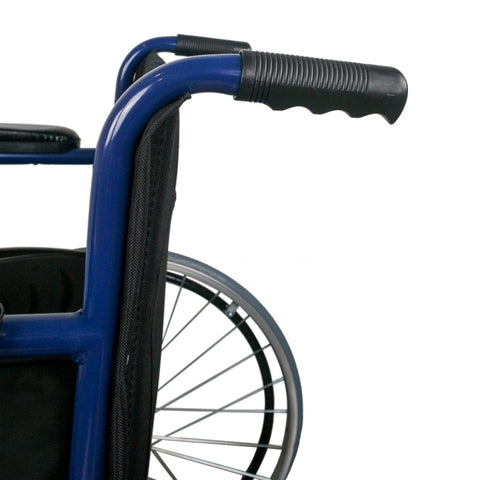 Fauteuil roulant pliant autopropulsé bleu