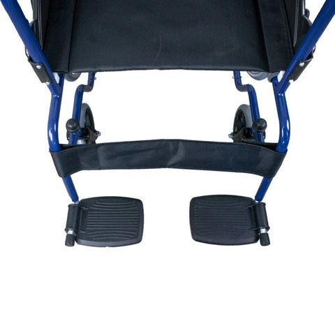 Fauteuil roulant pliant autopropulsé bleu